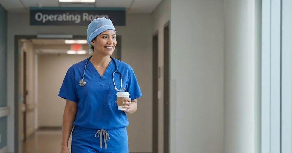 New graduate nurse anesthetist starting a first job in a hospital setting